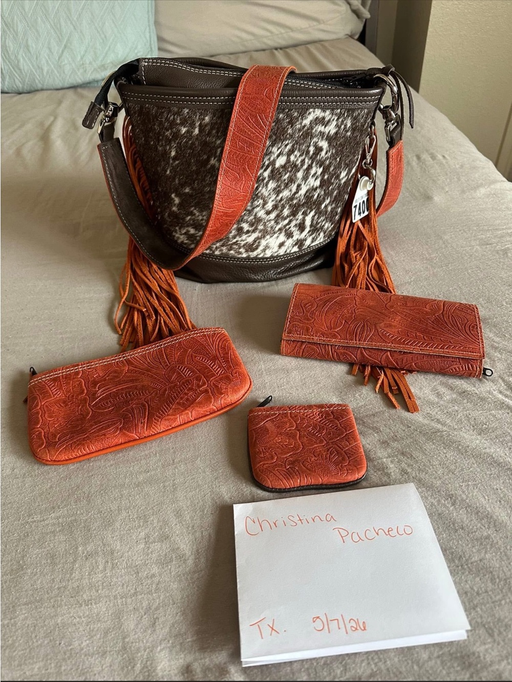 Holy Cow Couture mini messenger with fringe